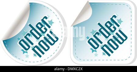 Order now stickers label set Stock Vector