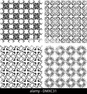 Seamless patterns set with semicircular elements Stock Vector
