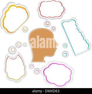 vector talking head with speech bubble Stock Vector