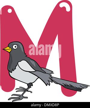 M for magpie Stock Vector
