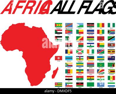 Africa All Flags Stock Vector