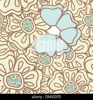 Seamless pattern with abstract flowers Stock Vector