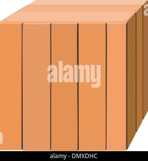Illustration of a wooden box Stock Vector