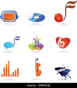 Collection of music icons Stock Vector
