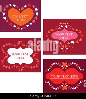 decorative vector retro  frames with hearts Stock Vector
