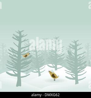 Winter wood2 Stock Vector