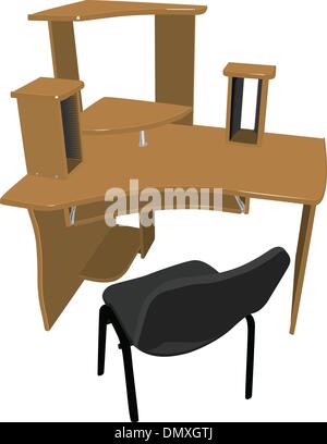 Chair and table for your computer Stock Vector