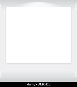 gallery interior with empty frame on wall Stock Vector