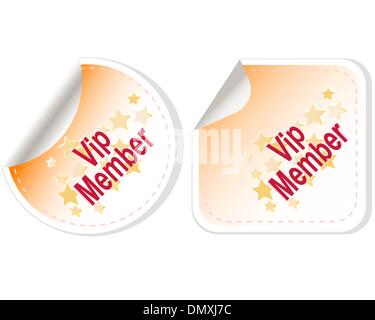 Vip Member vector Button Label set Stock Vector