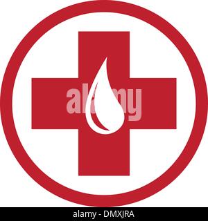 Blood Donation Emblem Template Stock Vector