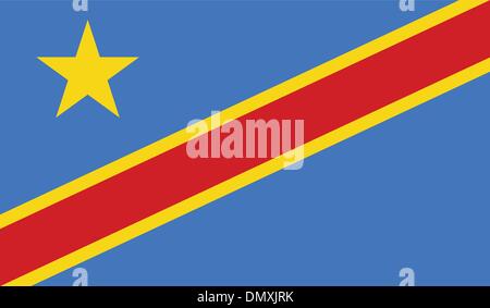 Congo, Democratic Republic of the Flag Stock Vector
