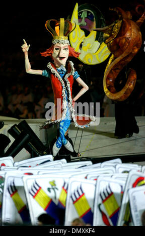 Feb 26, 2006; Turin, Piedmont, ITALY; TORINO 2006 WINTER OLYMPICS: Artists perform during the closing ceremonies Sunday Feb. 26, 2006 of the XX Olympic Winter Games in Turin, Italy. Ê  Mandatory Credit: Photo by W Luther/San Antonio Express-News/ZUMA Press. (©) Copyright 2006 by San Antonio Express-News Stock Photo