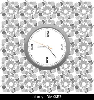 classic clock on the abstract wall background Stock Vector