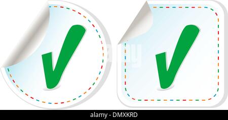 Abstract check box stickers with check mark Stock Vector