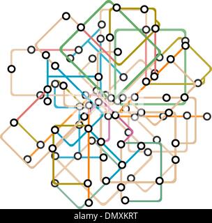 abstract background of a subway map Stock Vector