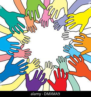 vector illustration of colorful hands Stock Vector