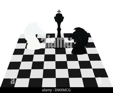 Chess on a board Stock Vector