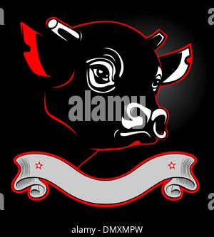 cow bull head label Stock Vector