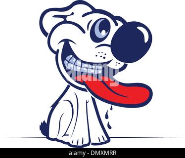 cartoon dog smile face Stock Vector