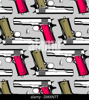 gun and bullet pattern Stock Vector
