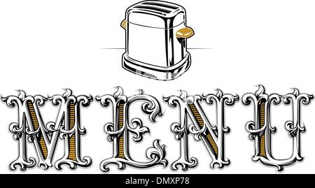 menu blank toaster Stock Vector