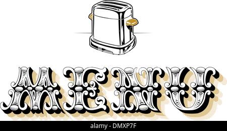 menu blank toaster Stock Vector