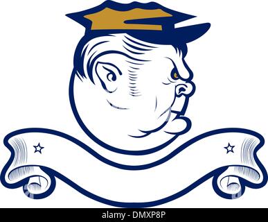 policeman officer angry face with cap Stock Vector