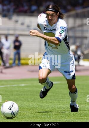 Mar 19, 2006; Mexico City, MEXICO; UNAM Pumas forward Bruno Marioni drives the ball during his soccer match with UAG Tecos at the University Stadium in Mexico City. UAG Tecos won 1-0 to UNAM Pumas. Mandatory Credit: Photo by Javier Rodriguez/ZUMA Press. (©) Copyright 2006 by Javier Rodriguez Stock Photo