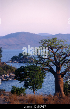 The shore of Mozambique see from Likoma Island - Lake Malawi - Malawi - Africa Stock Photo