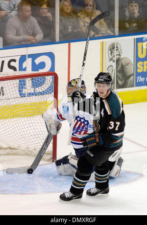 November 17, 2006: AHL - Manitoba right wing Lee Goren #37 scores against Rochester. The Manitoba Canucks at Rochester Americans at the Blue Cross Arena at the War Memorial Auditorium. Rochester defeated Manitoba 4 to 3 in OT.(Credit Image: © Alan Schwartz/Cal Sport Media) Stock Photo