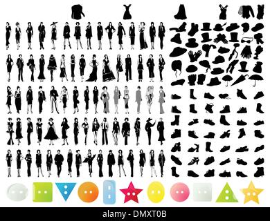 Models and clothes Stock Vector