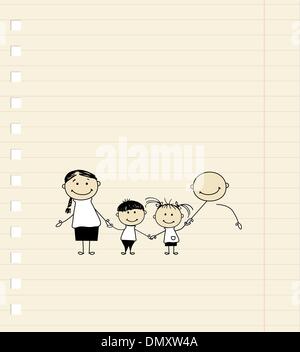 Happy Family Isolated Vector Hd Images, Happy Family Continuous Line  Drawing Vector Illustration Isolated On White Background, Family Drawing, Family  Sketch, Mother PNG Image For Free Download