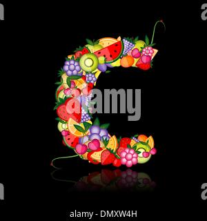 Fruit letter for your design. See others in my gallery Stock Vector