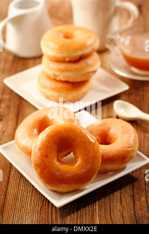 Homemade donuts. Recipe available. Stock Photo