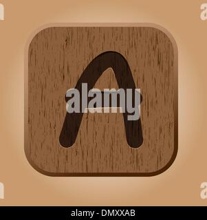 Hand drawn  wooden letter A. Stock Vector
