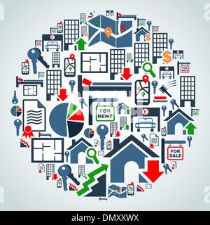 Property services market set Stock Vector