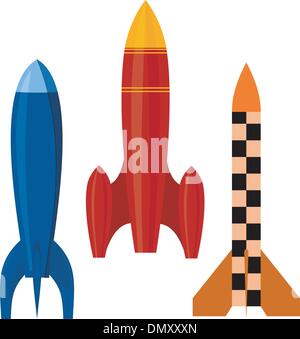 Vector illustration of a set of rockets. EPS10 Stock Vector