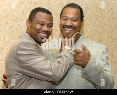 May 09, 2006; Los Angeles, CA, USA; Super welterweight champion 'Sugar' SHANE MOSLEY meets 'Ferocious' Fernando Vargas on July 15 at The MGM Grand Garden Arena. Mosley defeated Vargas on April 27, 2006 by a 10th round TKO. Mosley is seen here with his father JACK who returns as his son's head trainer for this bout. Mandatory Credit: Photo by Rob DeLorenzo/ZUMA Press. (©) Copyright  Stock Photo