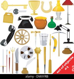 Illustration of a set of objects. EPS10 Stock Vector