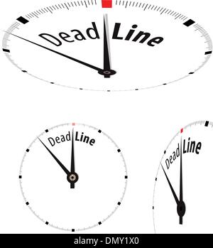 White clock with word Deadline on its face Stock Vector