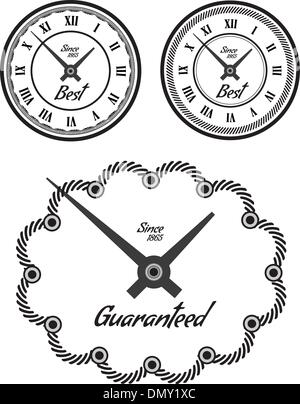 Vintage clock set Stock Vector