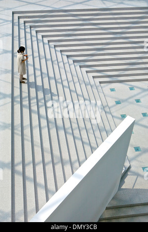 The glass pyramid 'Hidamari' by Isamu Noguchi in Moerenuma Park, Higachi, Sapporo, Japan Stock Photo