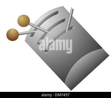 Vector illustration of the lever switch - on-off position Stock Vector ...