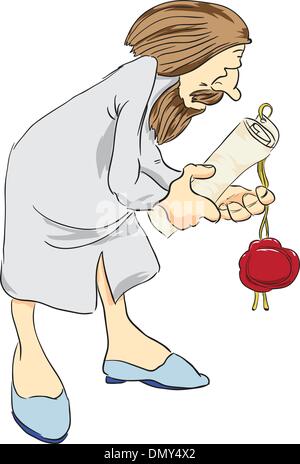 A man with a scroll Stock Vector