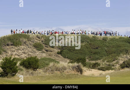 Jul 30, 2006; Bandon, OR, USA; Fans watch from high above the 13th fairway during the second round of the Curtis Cup Match at the Pacific Dunes course at Bandon Dunes Golf Resort in Bandon, Oregon on Sunday, July 30, 2006. Mandatory Credit: Photo by Richard Clement/ZUMA Press. (©) Copyright 2006 by Richard Clement Stock Photo