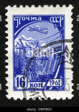 USSR, Mail USSR,1961 year,post mark,stamp,dam Stock Photo