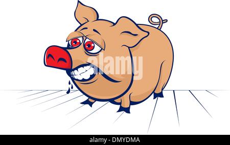 cartoon funny pig character Stock Vector