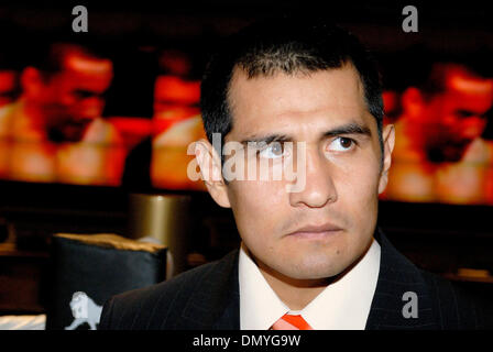 Sep 12, 2006; Los Angeles, CA, USA; WBC Super Featherweight Champion MARCO ANTONIO BARERRA at the press conference for his upcoming September 17 rematch against Rocky Juarez. Barerra won the first match in hotly contested decision and hopes to eliminate any doubt on Saturday night.  Mandatory Credit: Photo by Rob DeLorenzo/ZUMA Press. (©) Copyright 2006 by Rob DeLorenzo Stock Photo