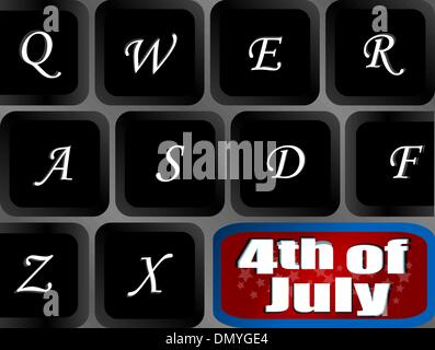 USA independence key on computer keyboard Stock Vector