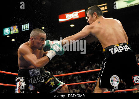 Sep 16, 2006; Las Vegas, NV, USA; MARCO ANTONIO BARERRA takes charge of the WBC Super Featherweight rematch bout between Marco Antonio Barerra and ROCKY JUAREZ. Barerra won by decision in what many considered a very close and tactical fight. Mandatory Credit: Photo by Rob DeLorenzo/ZUMA Press. (©) Copyright 2006 by Rob DeLorenzo Stock Photo